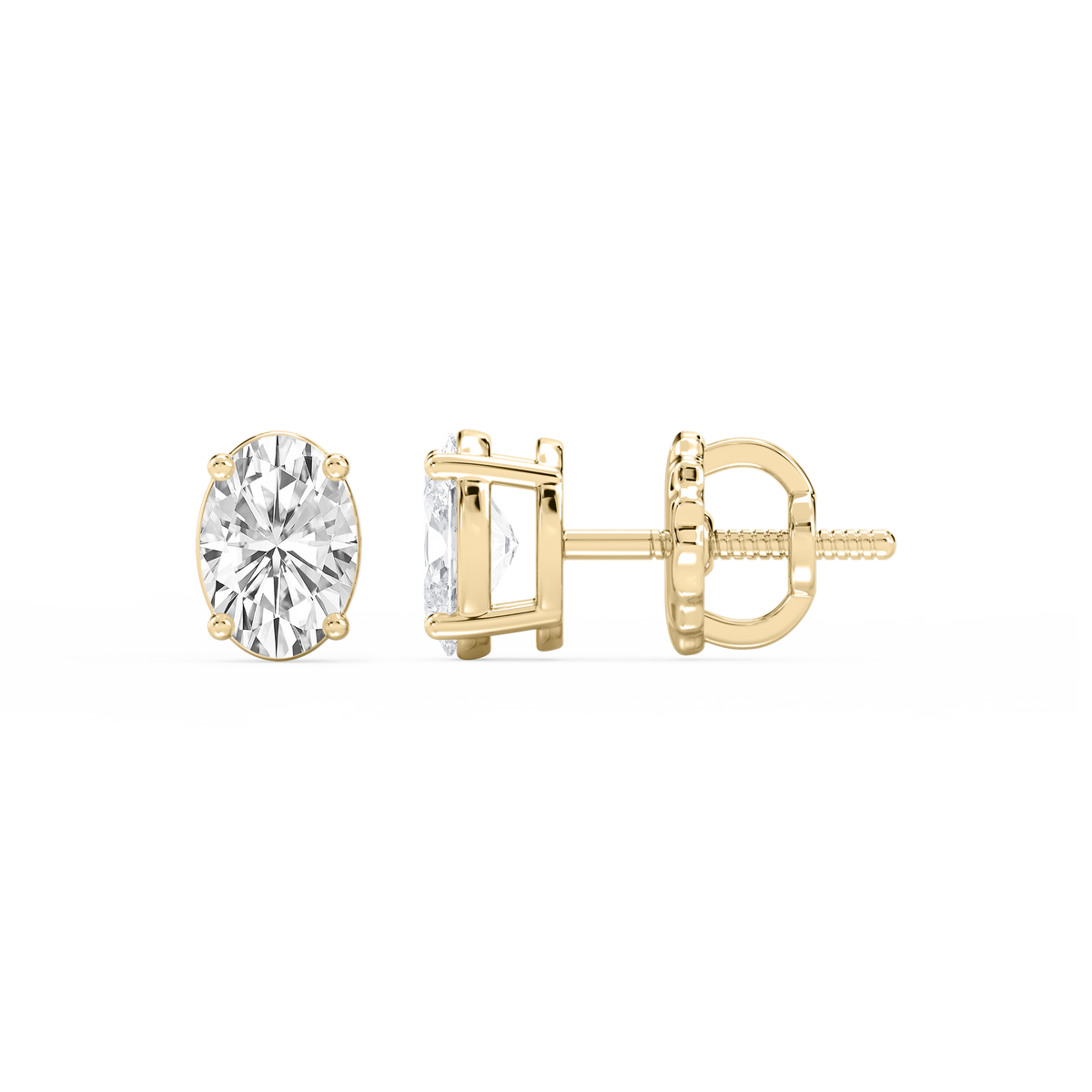 Lovea Mia Ohrstecker Schraubverschluss – Ovalschliff – Gelbgold