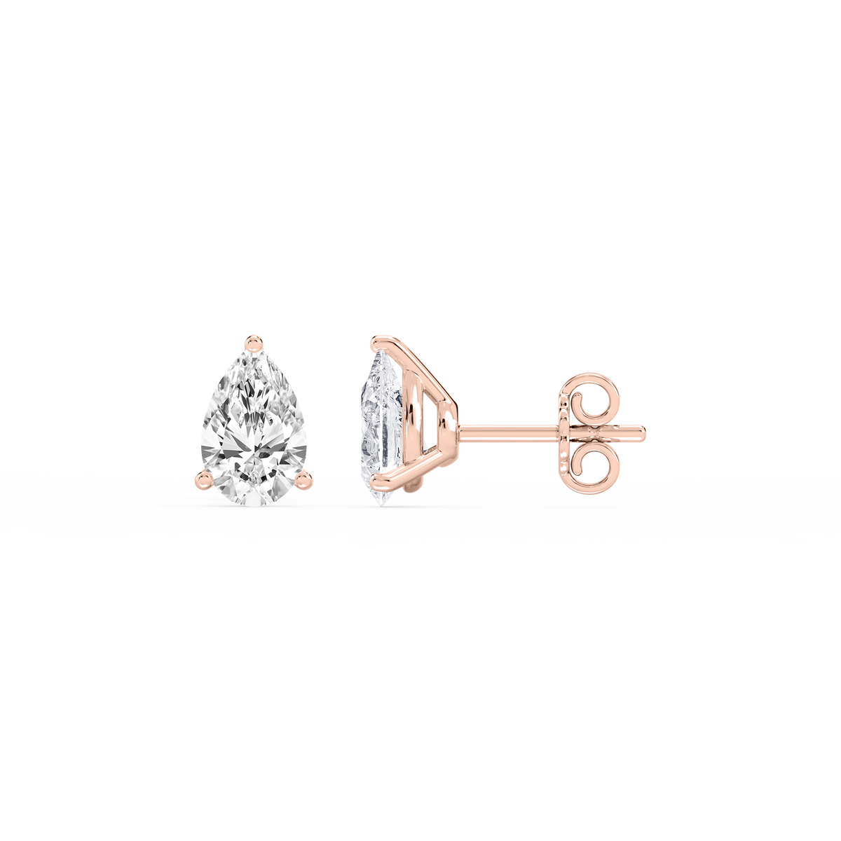 Lovea Nora Ohrstecker Steckverschluss – Tropfenschliff – Roségold
