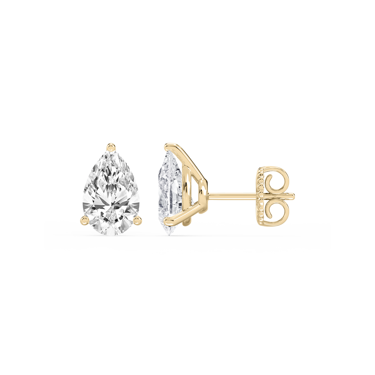 Lovea Nora Ohrstecker Steckverschluss – Tropfenschliff – Gelbgold