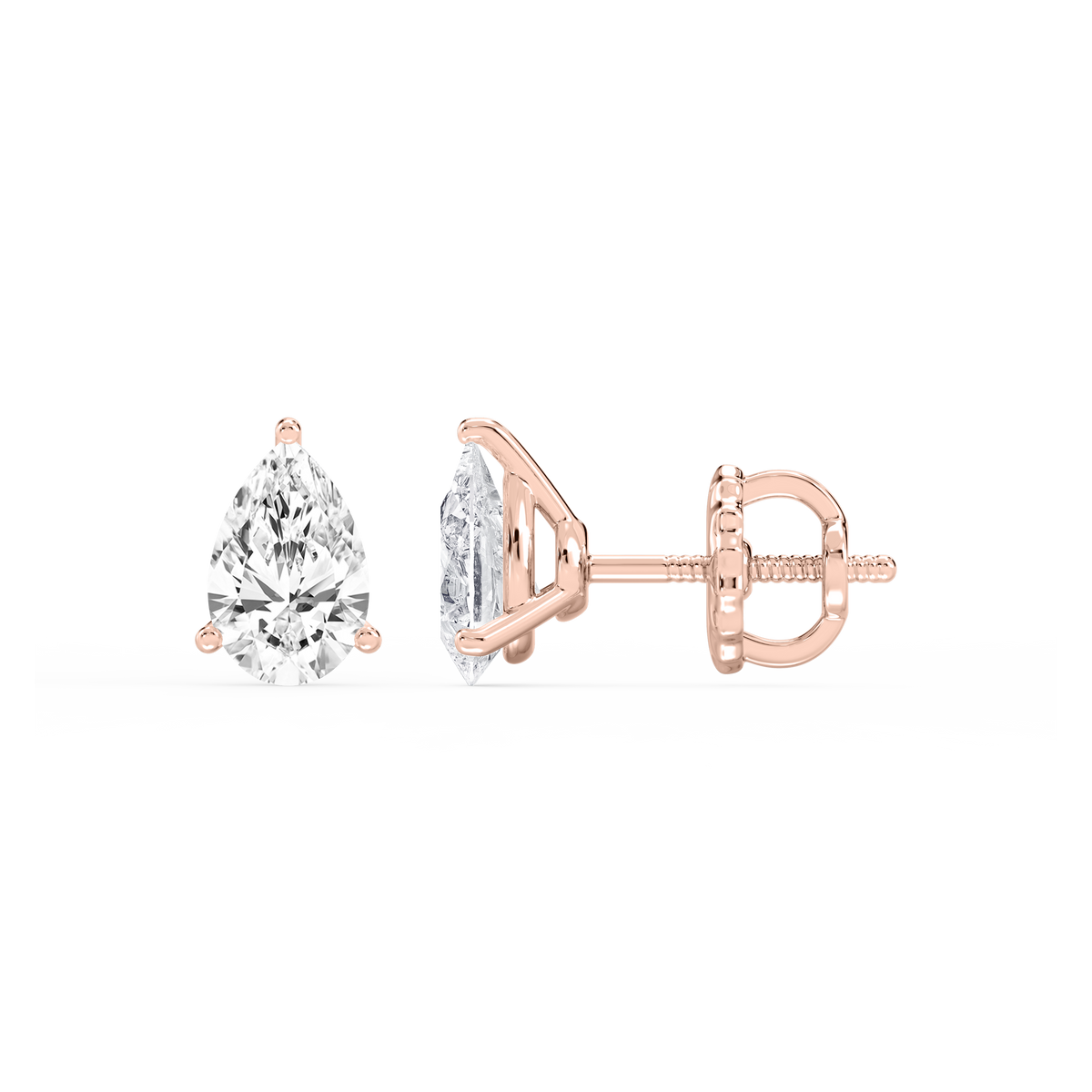Lovea Nora Ohrstecker Schraubverschluss – Tropfenschliff – Roségold