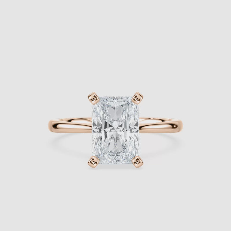 Sophie Kathedrale-Solitaire Verlobungsring – Radiantschliff – Roségold – Video