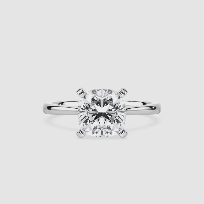 Sophie Kathedrale-Solitaire Verlobungsring – Kissenschliff – Weißgold – Video