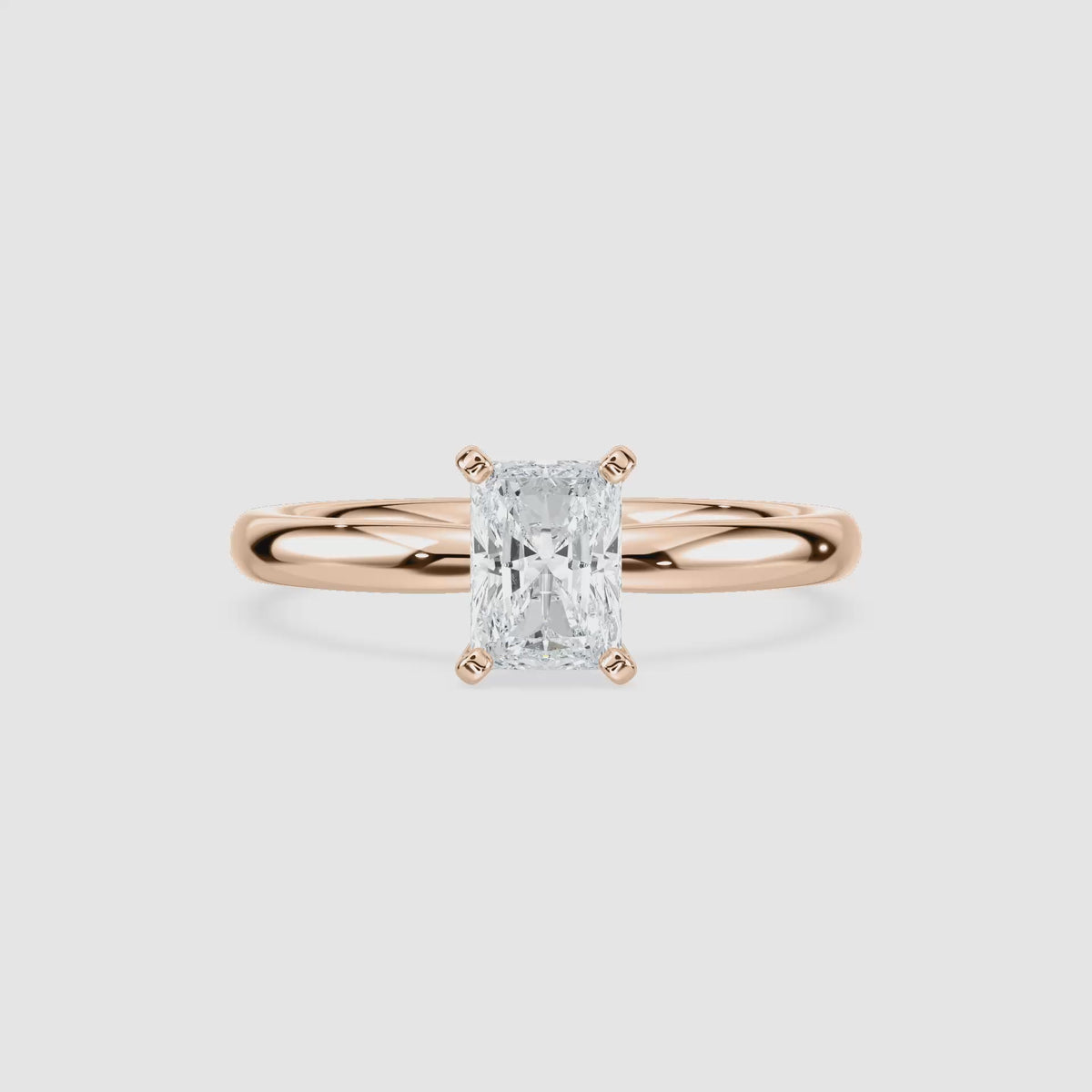 Video laden: Emilia Solitaire Verlobungsring – Radiantschliff – Roségold – Video
