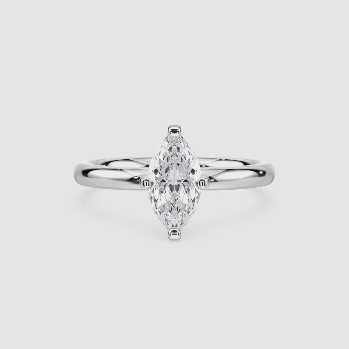 Video laden: Emilia Solitaire Verlobungsring – Marquiseschliff – Weißgold – Video
