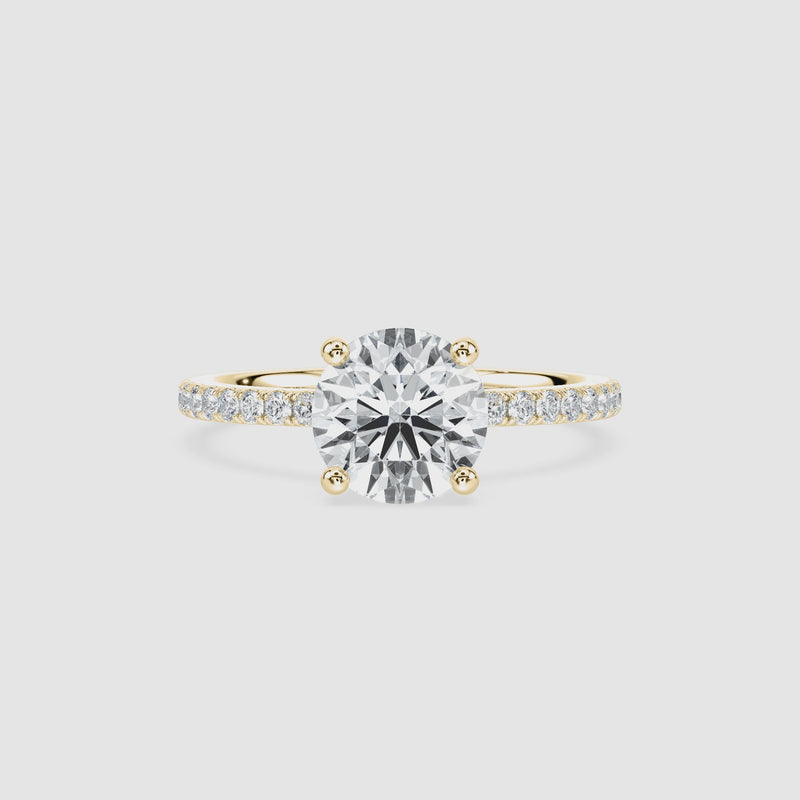 Luisa Hidden Halo Verlobungsring – Rundschliff – Gelbgold – Video