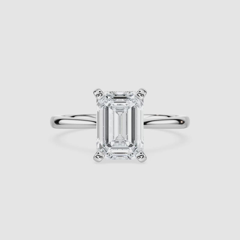 Sophie Kathedrale-Solitaire Verlobungsring – Smaragdschliff – Weißgold – Video