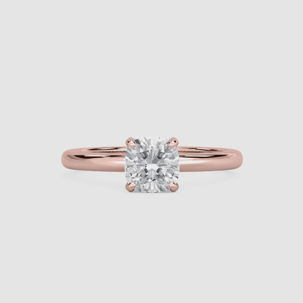 Video laden: Emilia Solitaire Verlobungsring – Kissenschliff – Roségold – Video