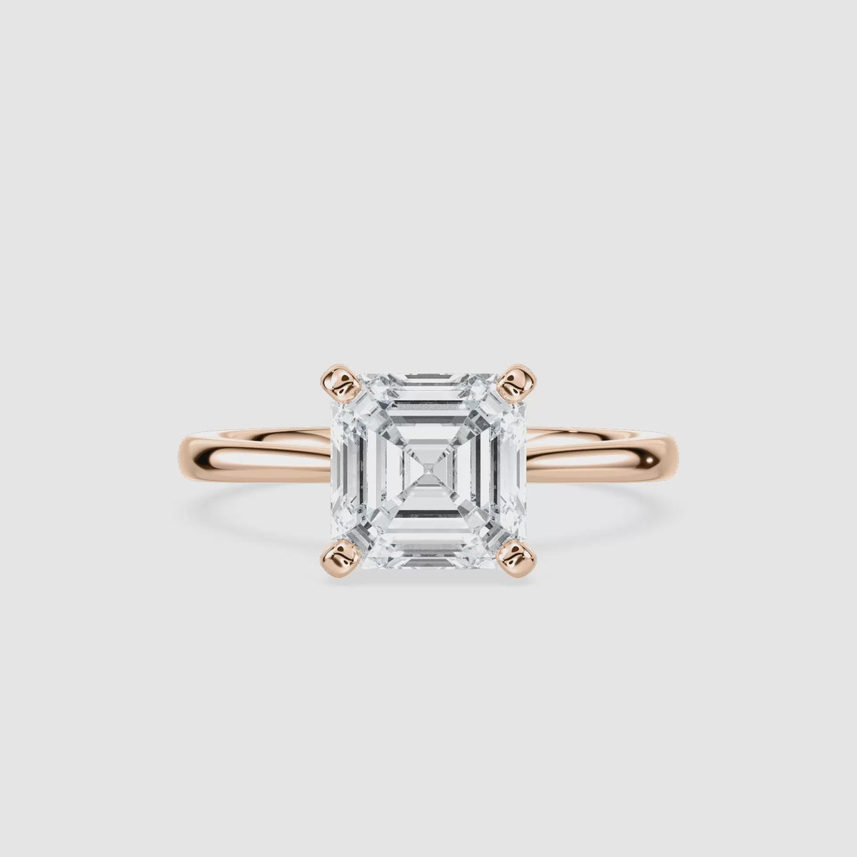 Video laden: Sophie Kathedrale-Solitaire Verlobungsring – Asscherschliff – Roségold – Video