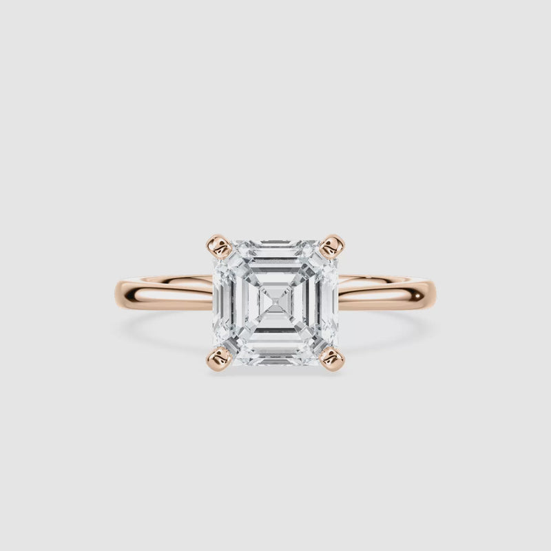 Sophie Kathedrale-Solitaire Verlobungsring – Asscherschliff – Roségold – Video