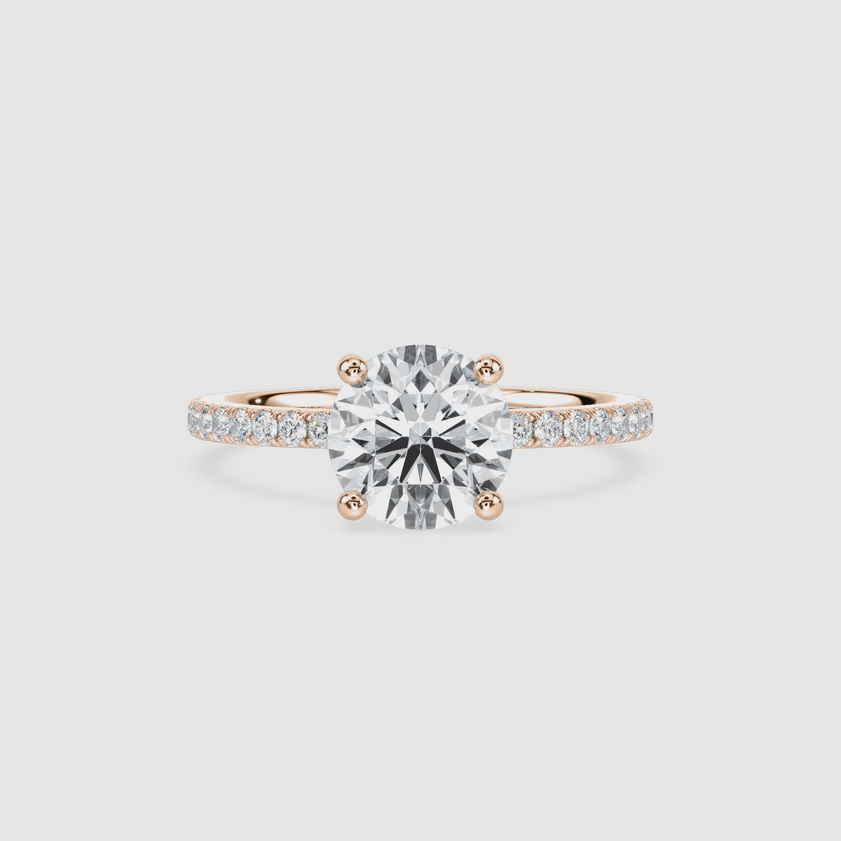 Video laden: Luisa Hidden Halo Verlobungsring – Rundschliff – Roségold – Video
