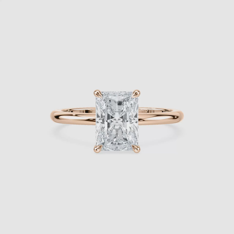 Clara Solitaire Verlobungsring – Radiantschliff – Roségold – Video