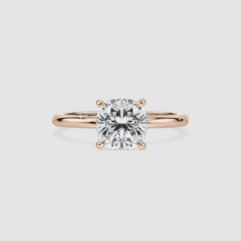 Clara Solitaire Verlobungsring – Kissenschliff – Roségold – Video