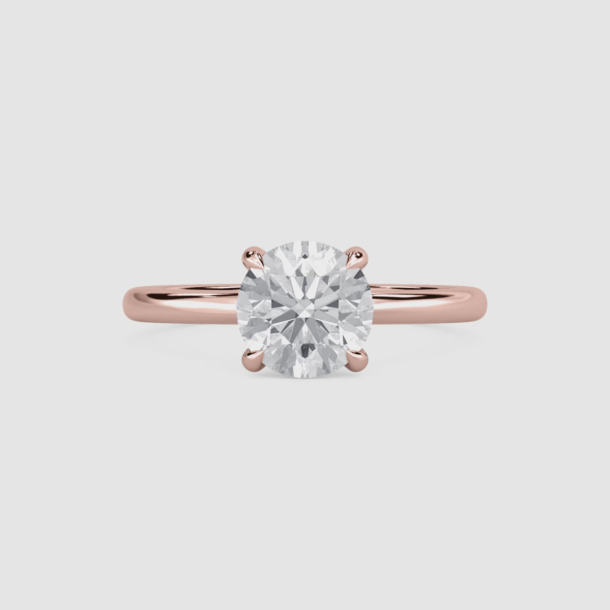 Video laden: Clara Solitaire Verlobungsring – Rundschliff – Roségold – Video