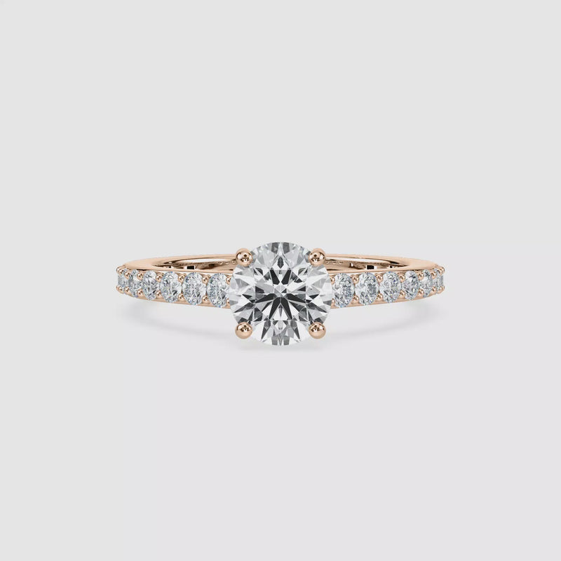 Hannah Hidden Halo Verlobungsring – Rundschliff – Roségold – Video