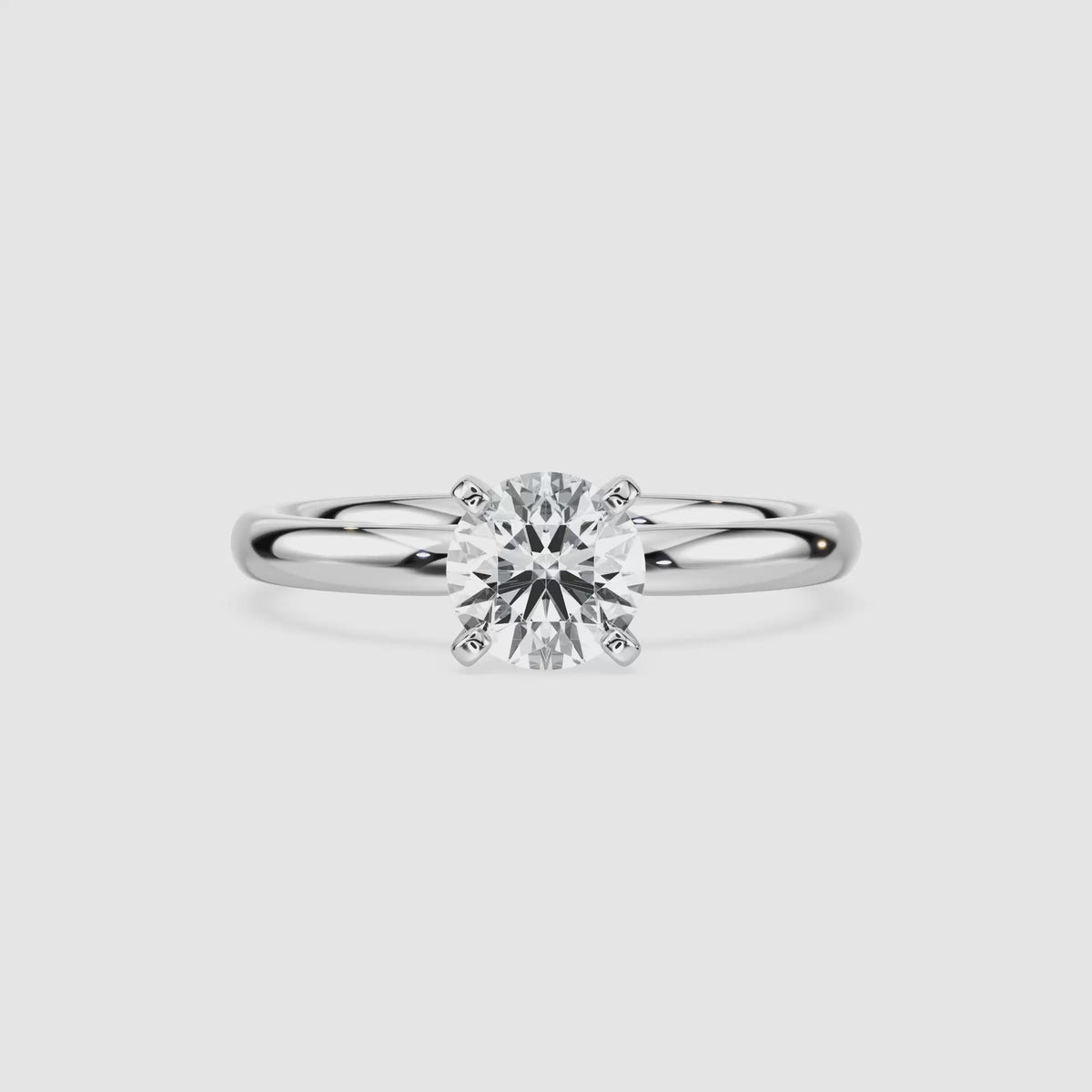 Video laden: Emilia Solitaire Verlobungsring – Rundschliff – Weißgold – Video