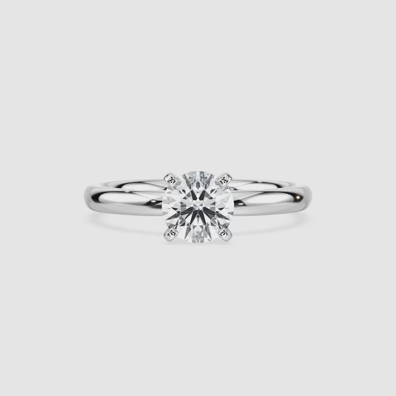 Emilia Solitaire Verlobungsring – Rundschliff – Weißgold – Video