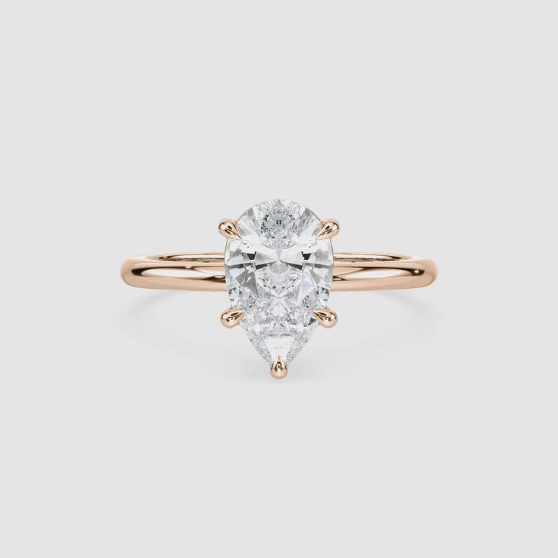 Clara Solitaire Verlobungsring – Tropfenschliff – Roségold – Video