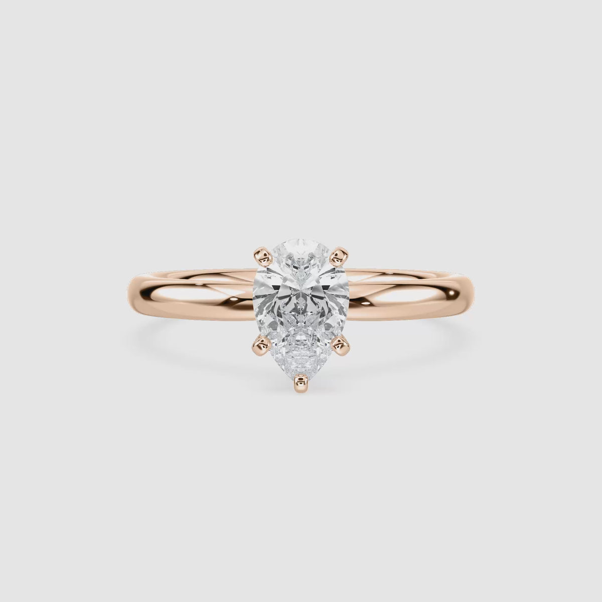 Video laden: Emilia Solitaire Verlobungsring – Tropfenschliff – Roségold – Video