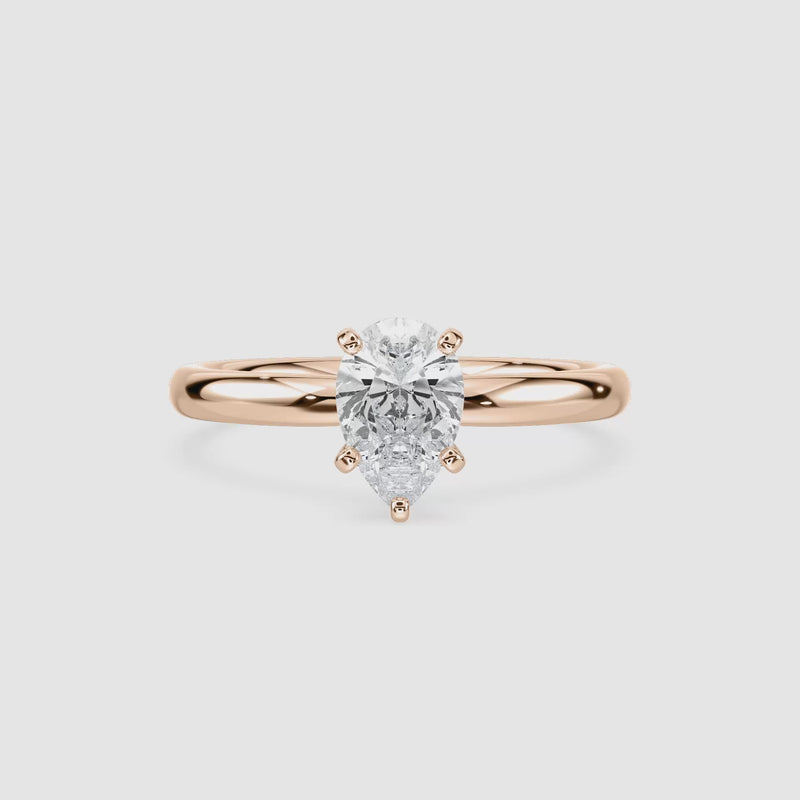 Emilia Solitaire Verlobungsring – Tropfenschliff – Roségold – Video