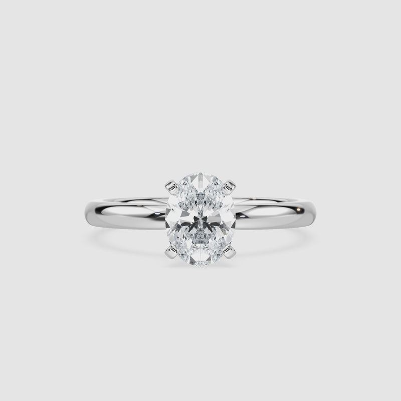Emilia Solitaire Verlobungsring – Ovalschliff – Weißgold – Video