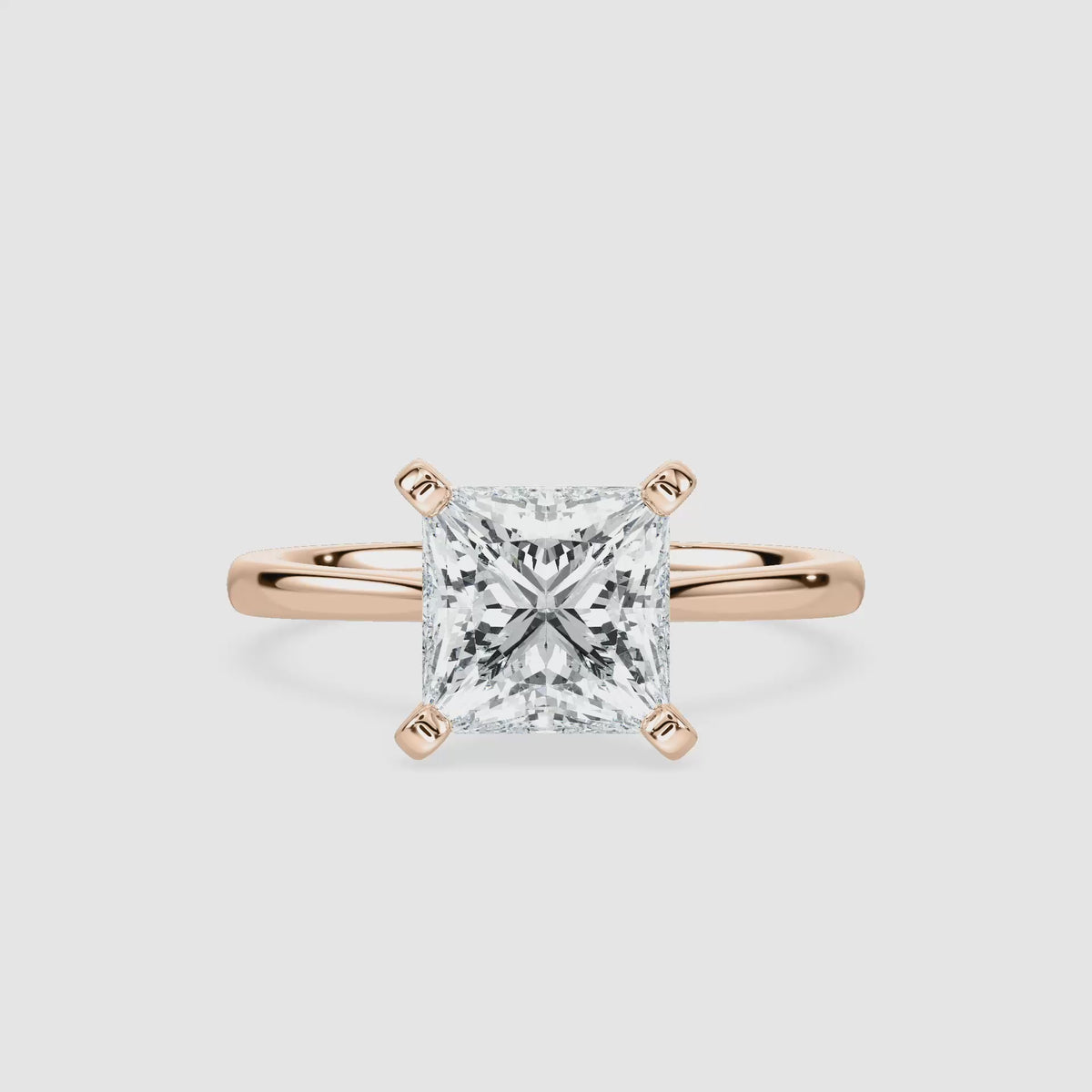 Video laden: Sophie Kathedrale-Solitaire Verlobungsring – Prinzessschliff – Roségold – Video