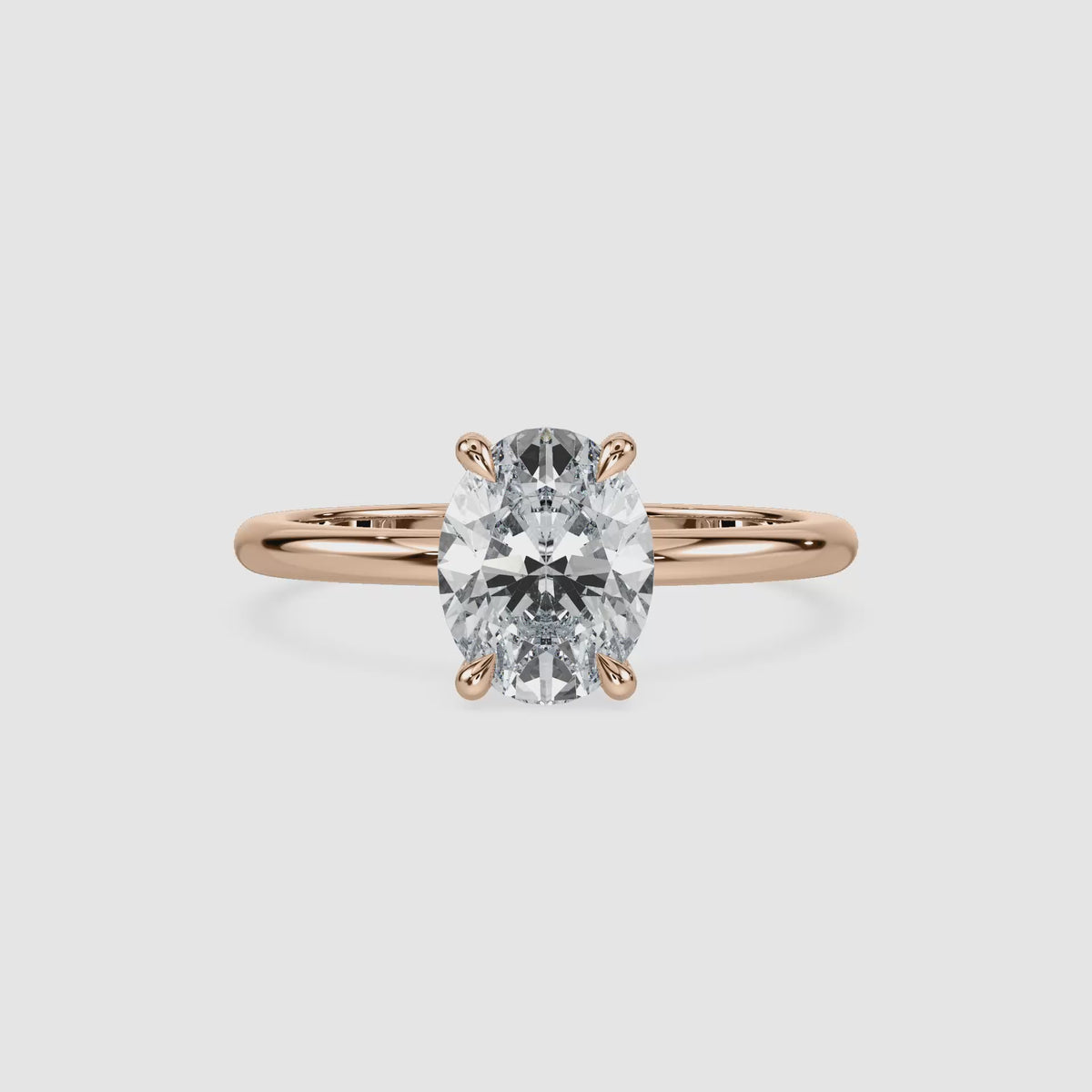 Video laden: Clara Solitaire Verlobungsring – Ovalschliff – Roségold – Video