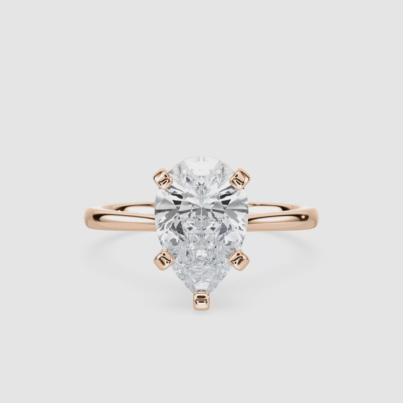 Sophie Kathedrale-Solitaire Verlobungsring – Tropfenschliff – Roségold – Video