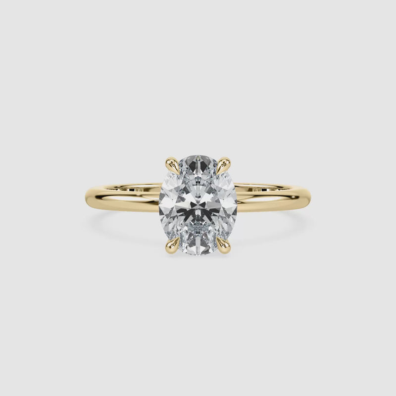 Clara Solitaire Verlobungsring – Ovalschliff – Gelbgold – Video