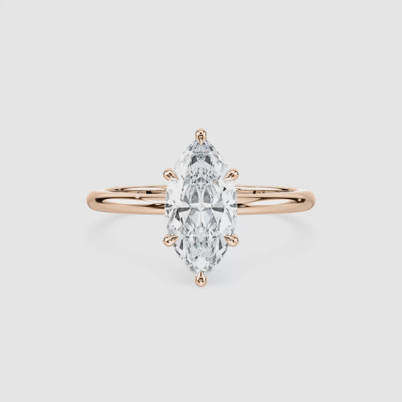 Clara Solitaire Verlobungsring – Marquiseschliff – Roségold – Video