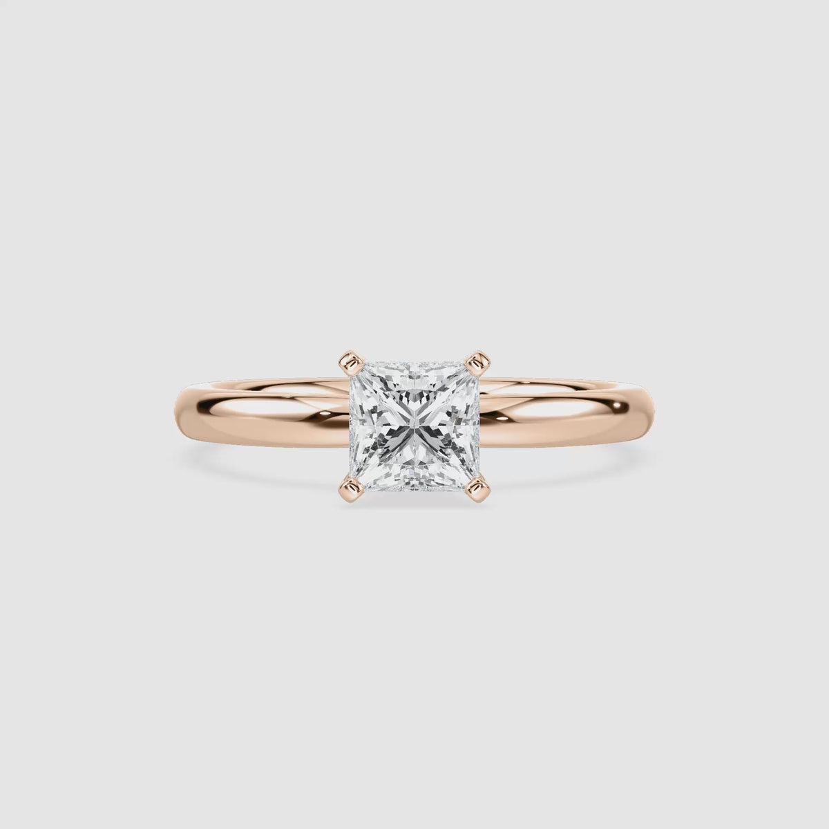 Video laden: Emilia Solitaire Verlobungsring – Prinzessschliff – Roségold – Video