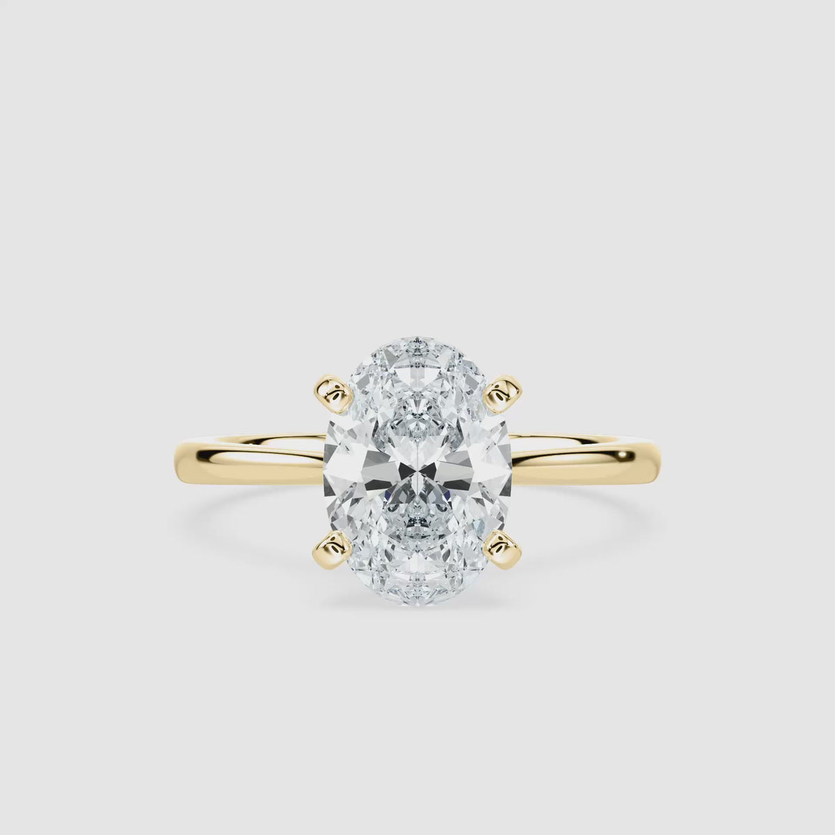 Video laden: Sophie Kathedrale-Solitaire Verlobungsring – Ovalschliff – Gelbgold – Video