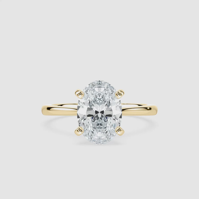 Sophie Kathedrale-Solitaire Verlobungsring – Ovalschliff – Gelbgold – Video