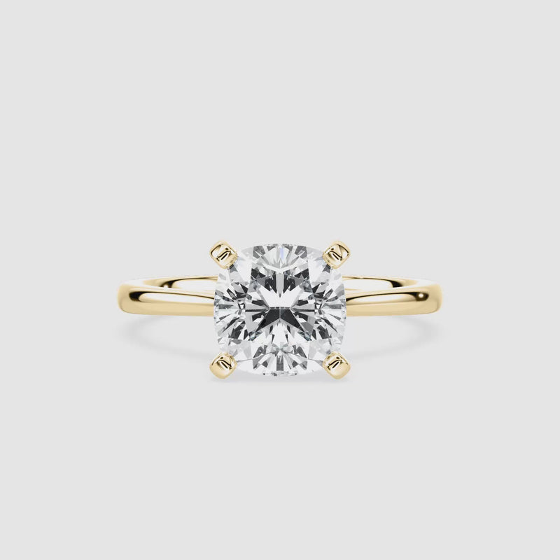 Sophie Kathedrale-Solitaire Verlobungsring – Kissenschliff – Gelbgold – Video