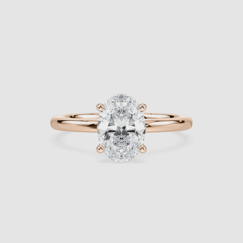 Marlene Blüten-Solitaire Verlobungsring – Ovalschliff – Roségold – Video