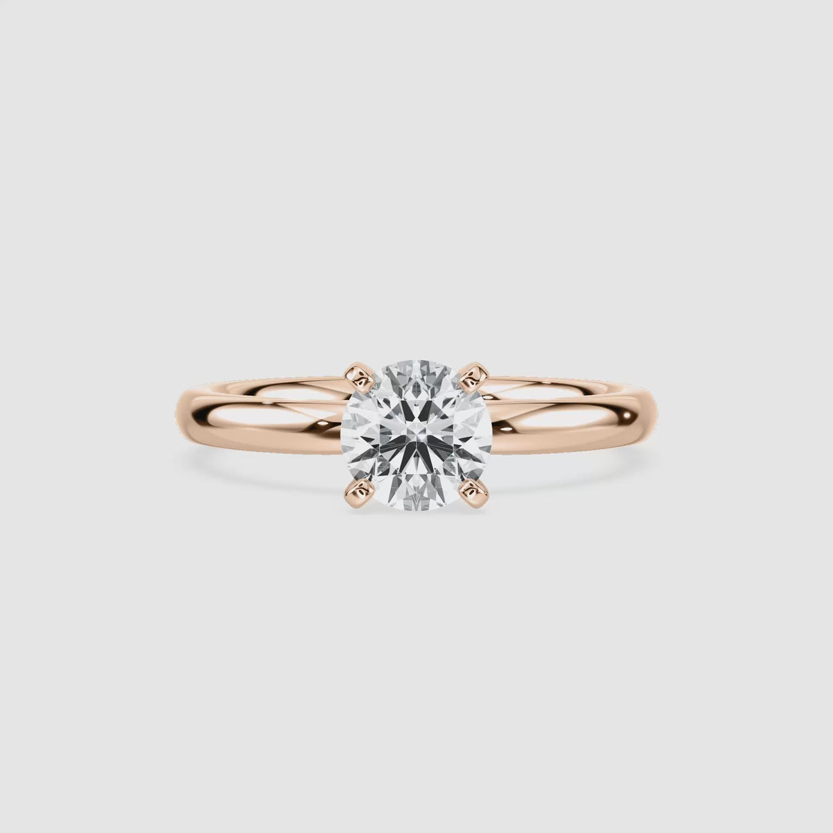 Video laden: Emilia Solitaire Verlobungsring – Rundschliff – Roségold – Video