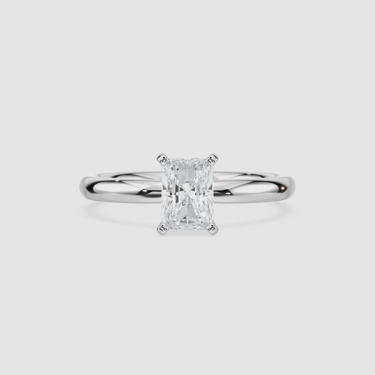 Video laden: Emilia Solitaire Verlobungsring – Radiantschliff – Weißgold – Video