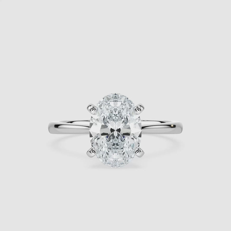 Sophie Kathedrale-Solitaire Verlobungsring – Ovalschliff – Weißgold – Video