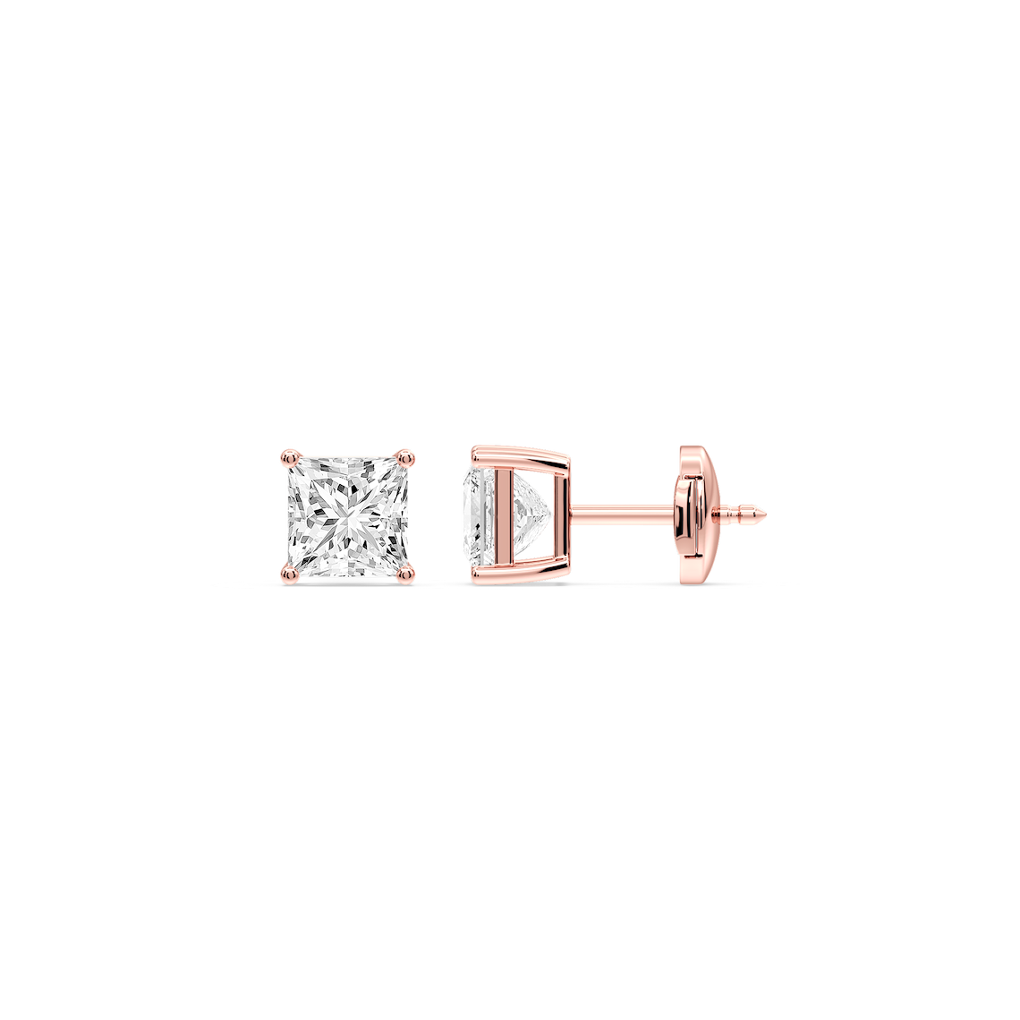 Lovea Mia Ohrstecker Sicherheitsverschluss – Prinzessschliff – Roségold
