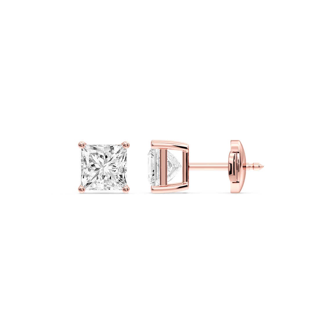 Lovea Mia Ohrstecker Sicherheitsverschluss – Prinzessschliff – Roségold