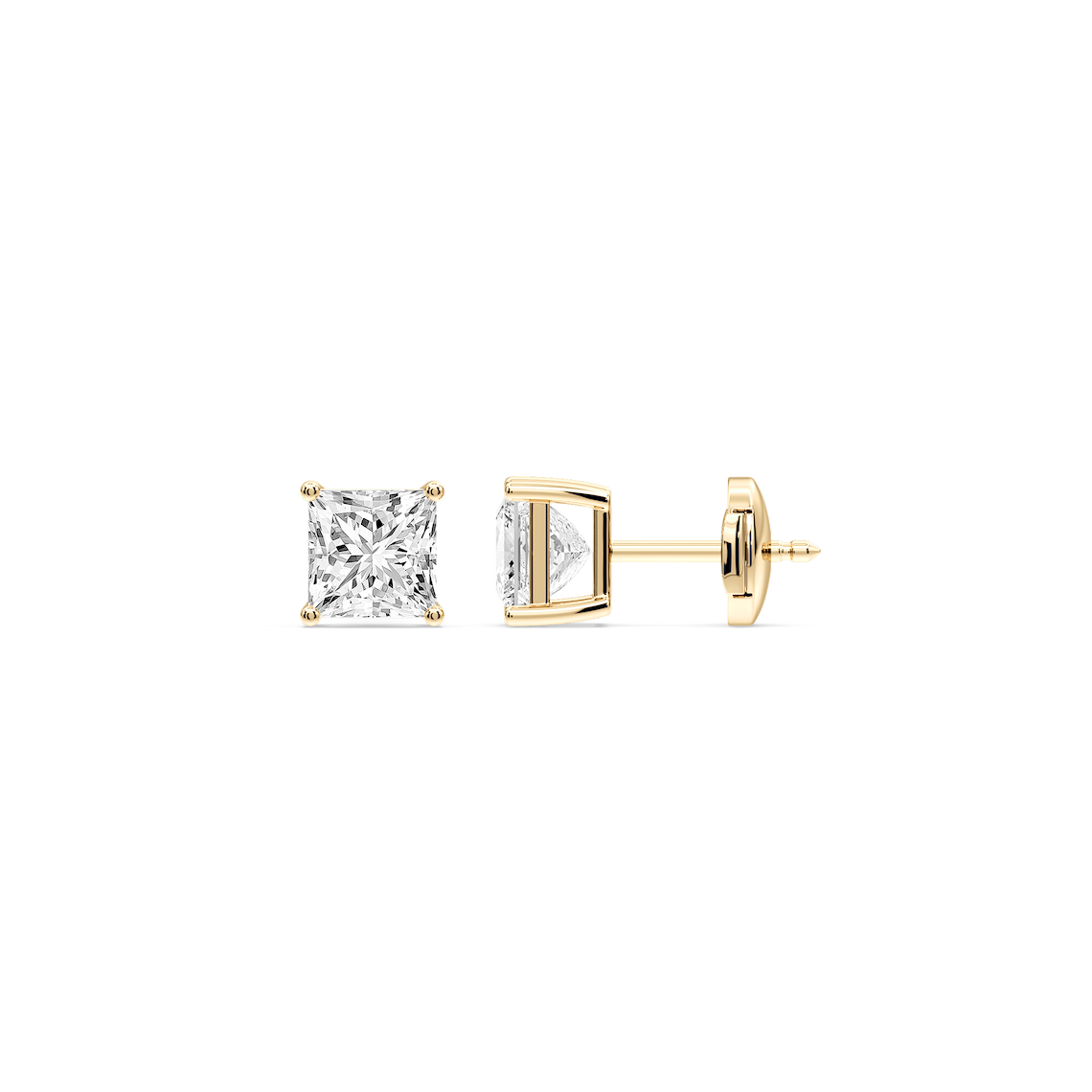 Lovea Mia Ohrstecker Sicherheitsverschluss – Prinzessschliff – Gelbgold