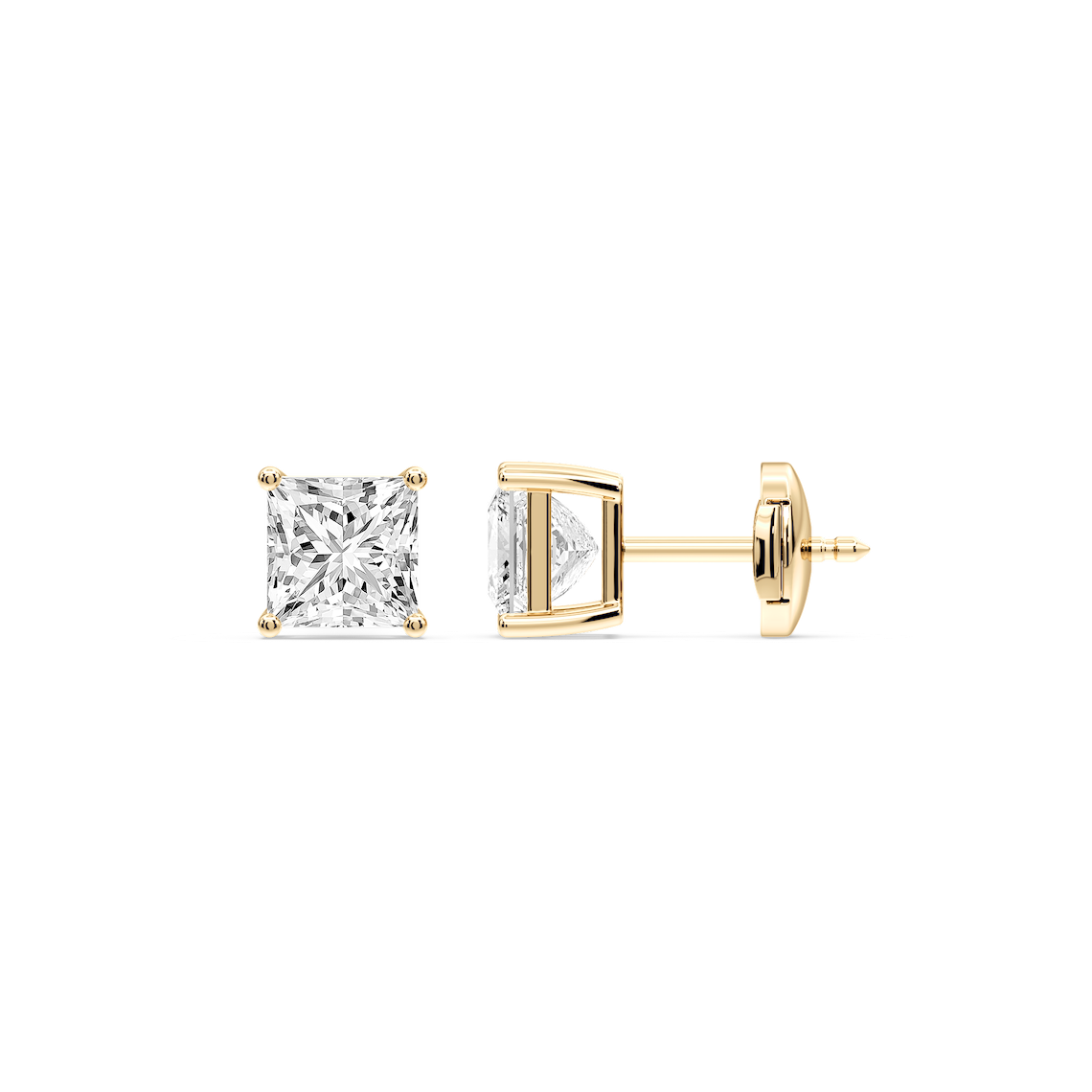 Lovea Mia Ohrstecker Sicherheitsverschluss – Prinzessschliff – Gelbgold