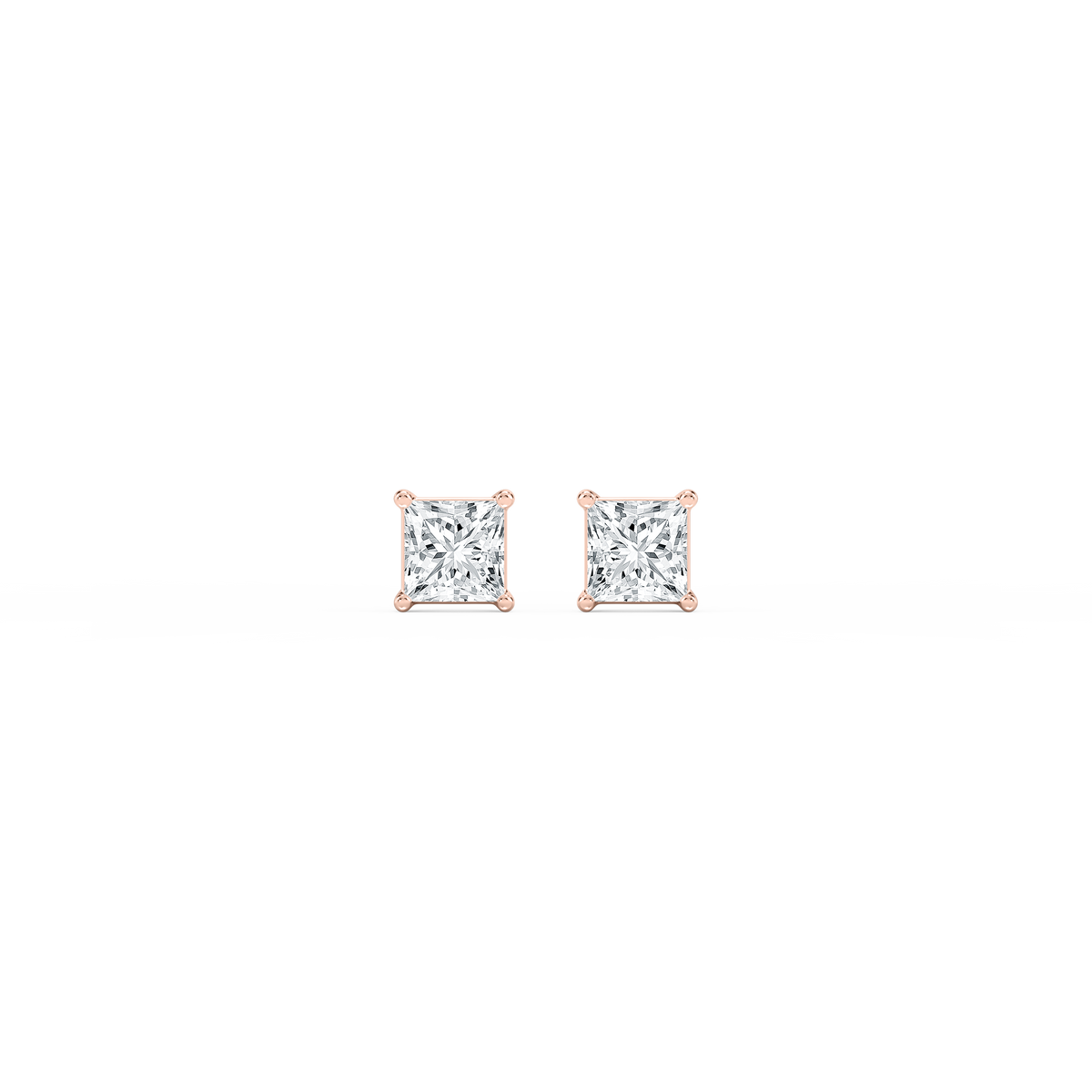 Lovea Mia Ohrstecker Steckverschluss – Prinzessschliff – Roségold