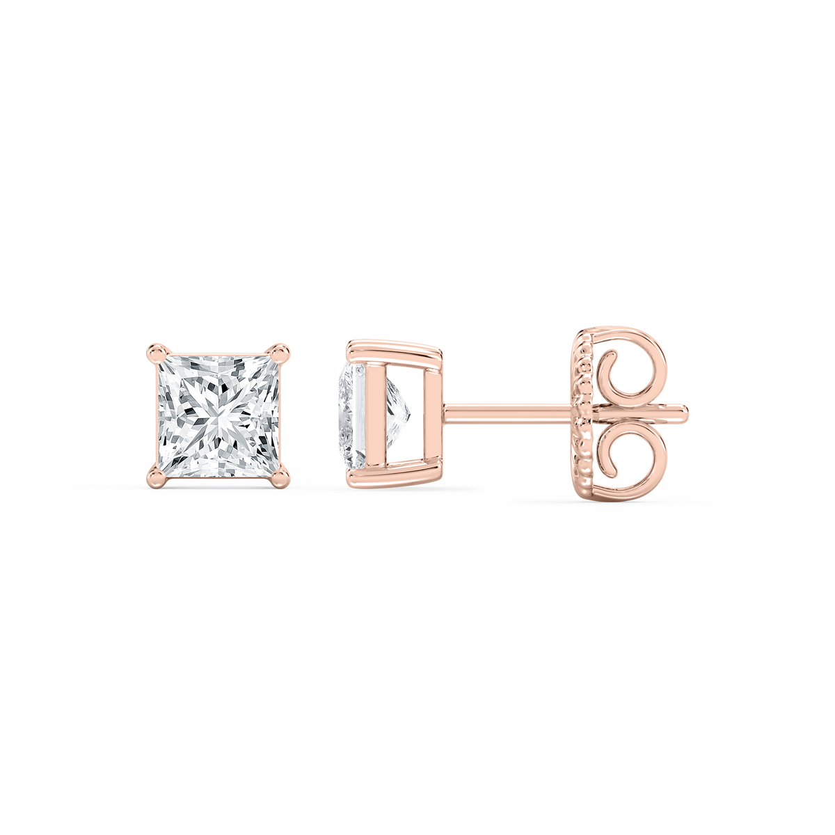 Lovea Mia Ohrstecker Steckverschluss – Prinzessschliff – Roségold