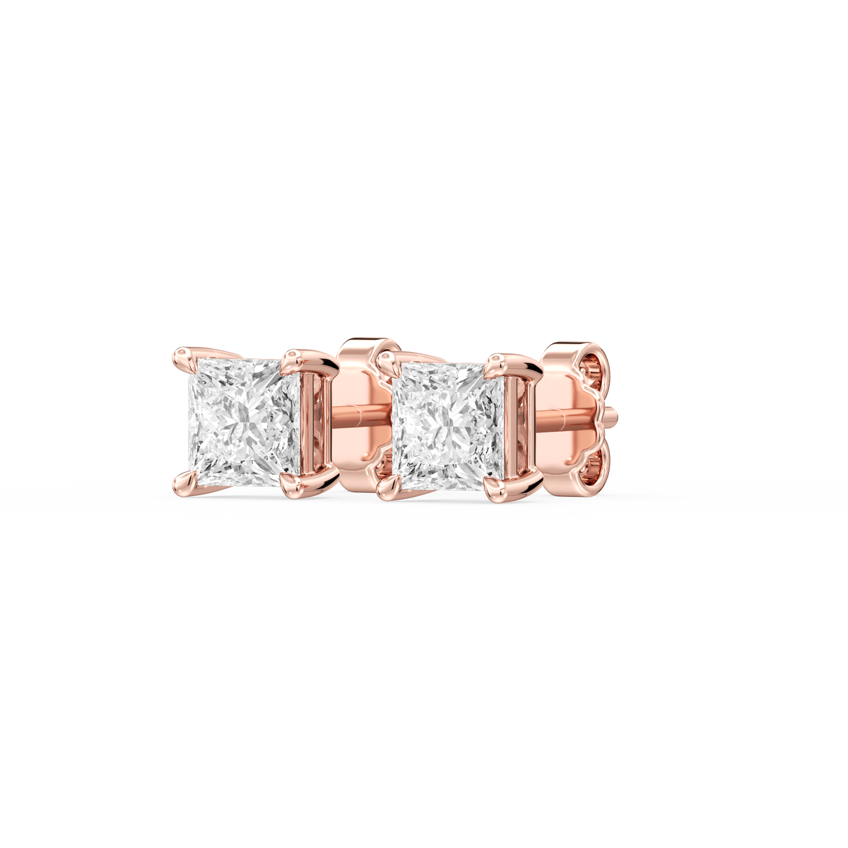 Lovea Lena Ohrstecker Steckverschluss – Prinzessschliff – Roségold