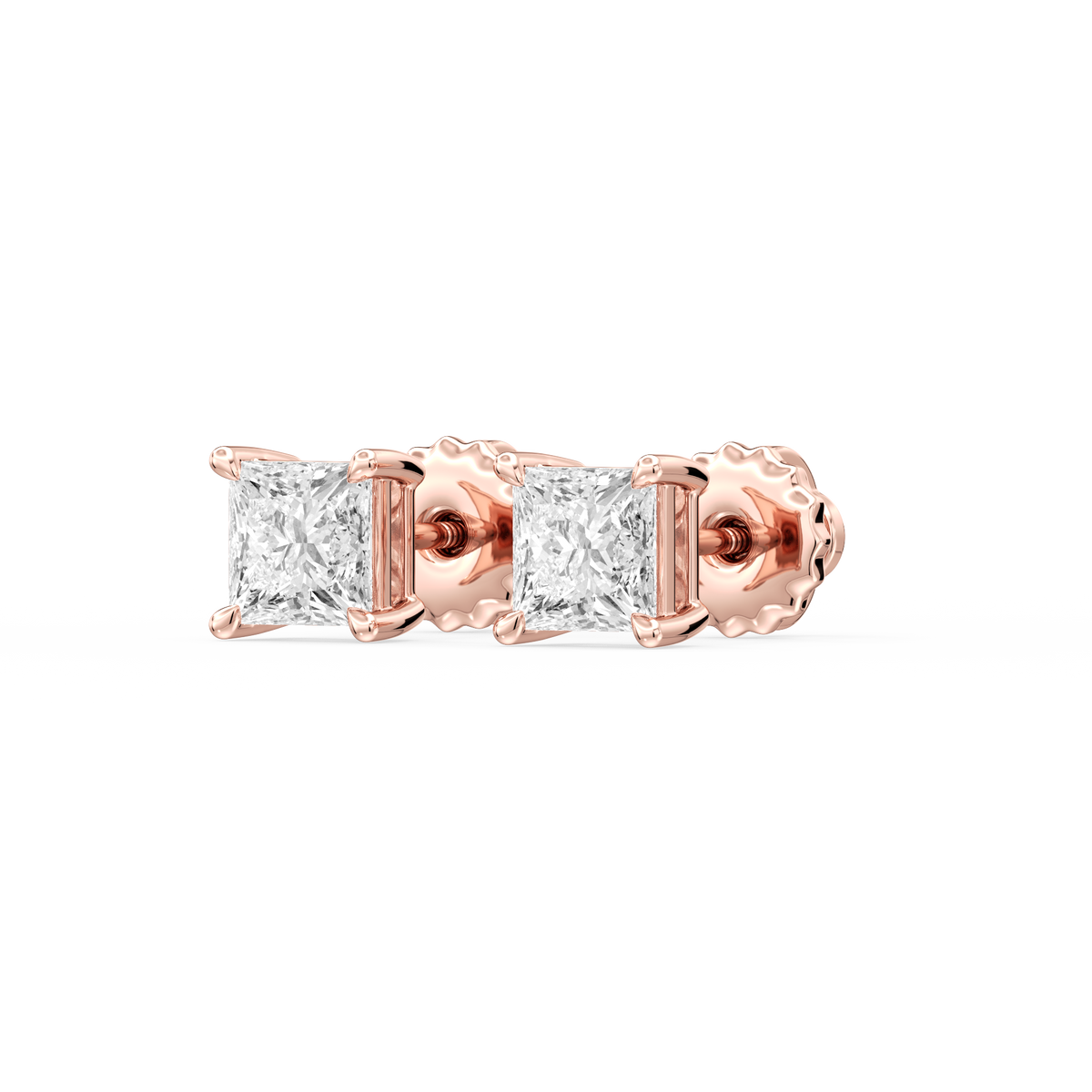 Lovea Lena Ohrstecker Schraubverschluss – Prinzessschliff – Roségold