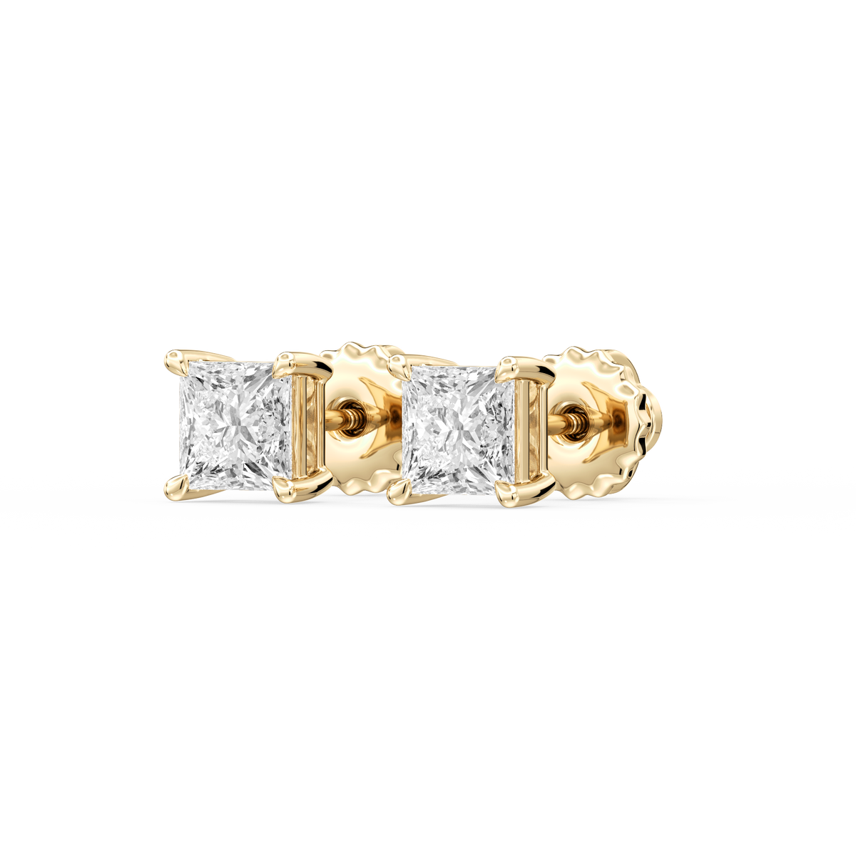 Lovea Lena Ohrstecker Schraubverschluss – Prinzessschliff – Gelbgold