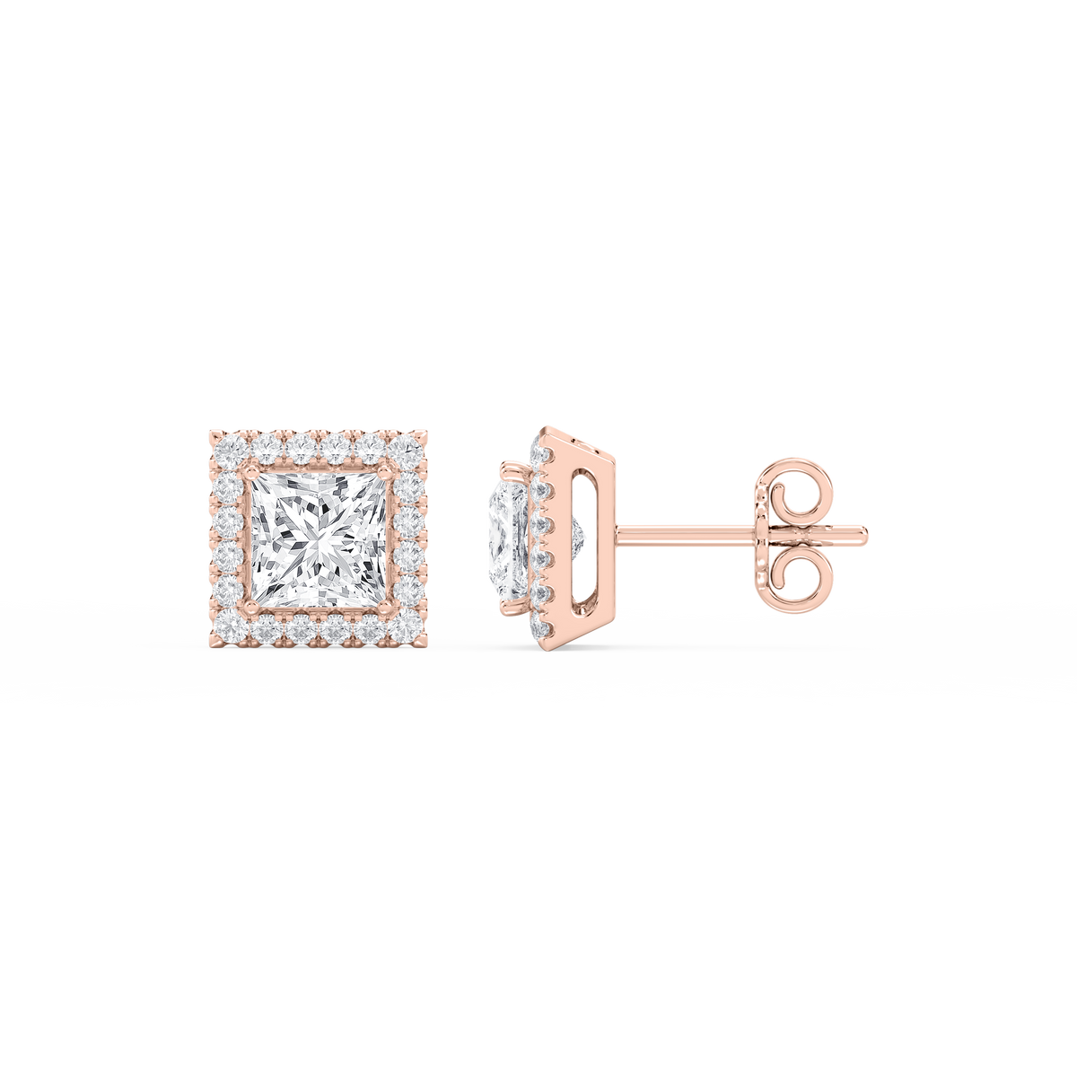 Lovea Pia Ohrstecker – Prinzessschliff – Roségold