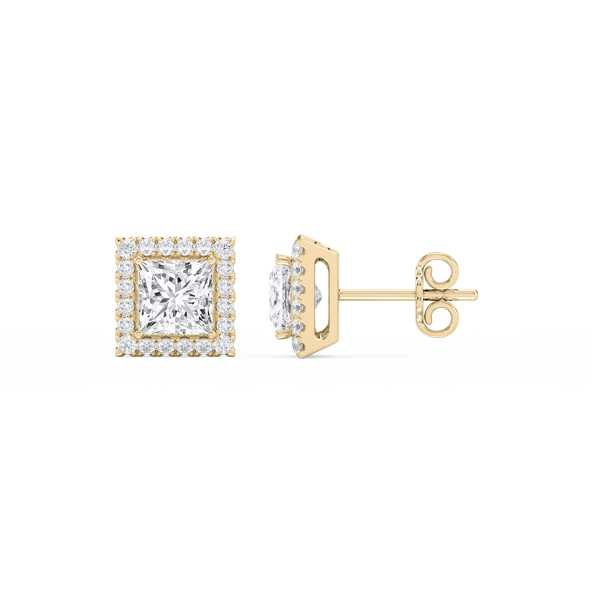Lovea Pia Ohrstecker – Prinzessschliff – Gelbgold