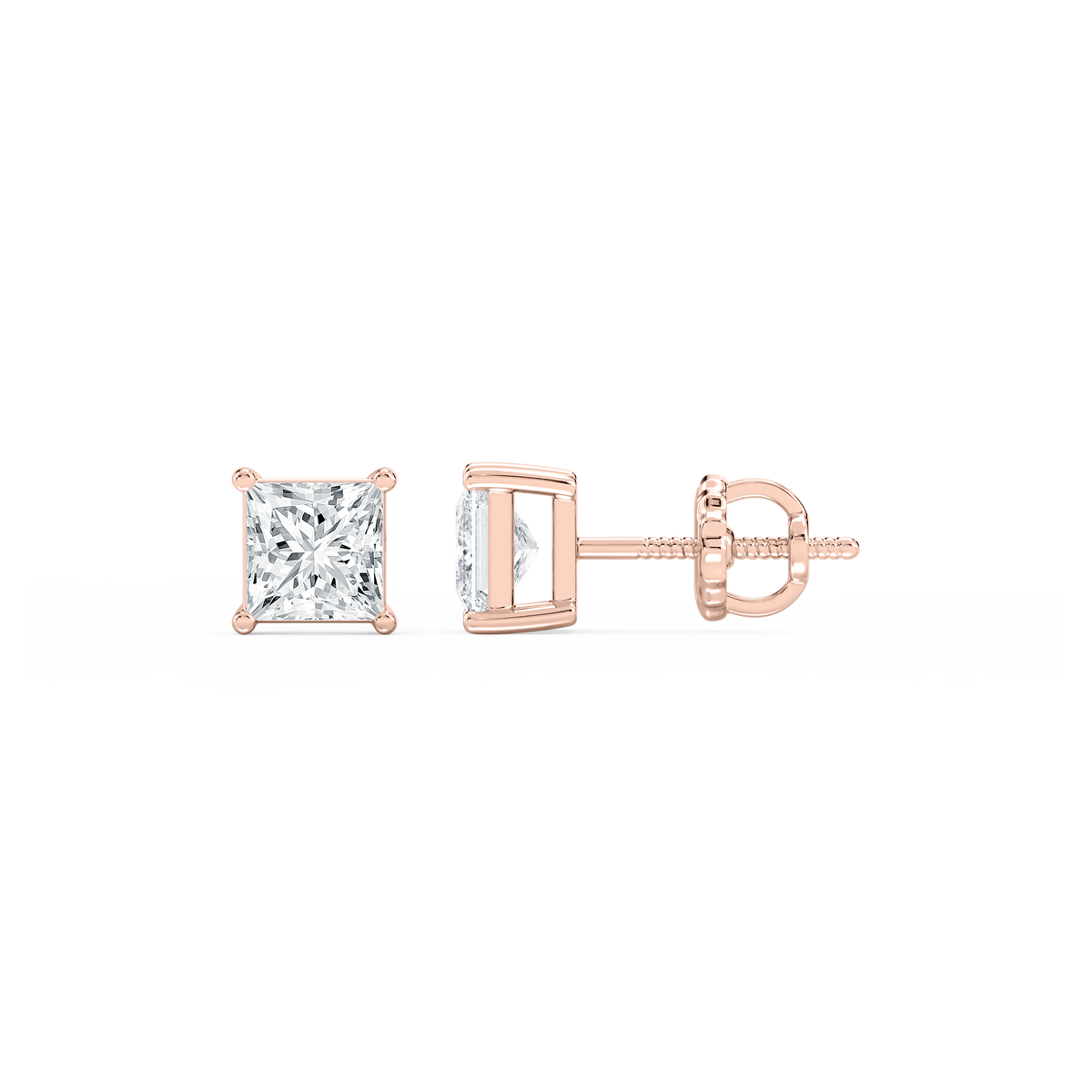 Lovea Mia Ohrstecker Schraubverschluss – Prinzessschliff – Roségold