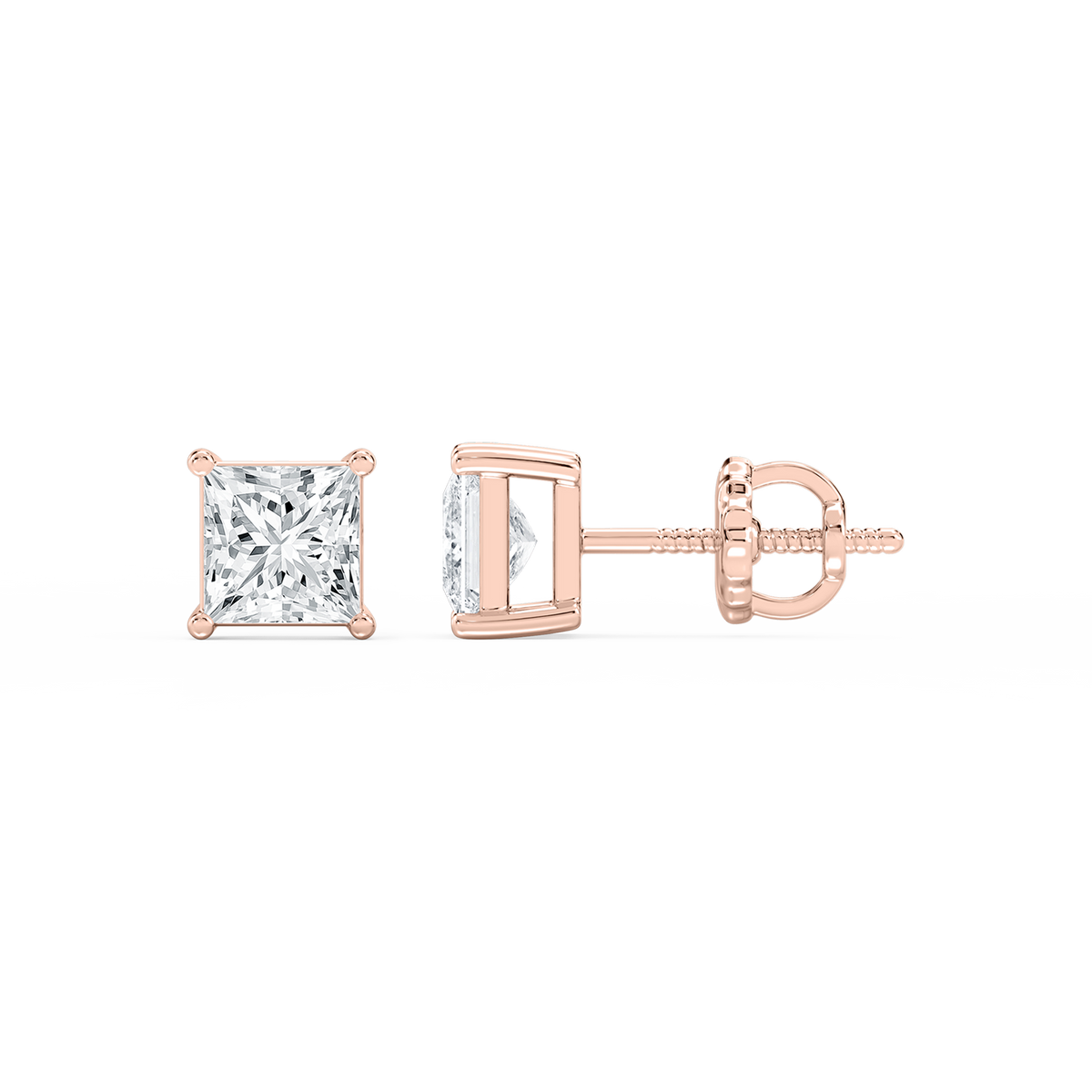 Lovea Mia Ohrstecker Schraubverschluss – Prinzessschliff – Roségold